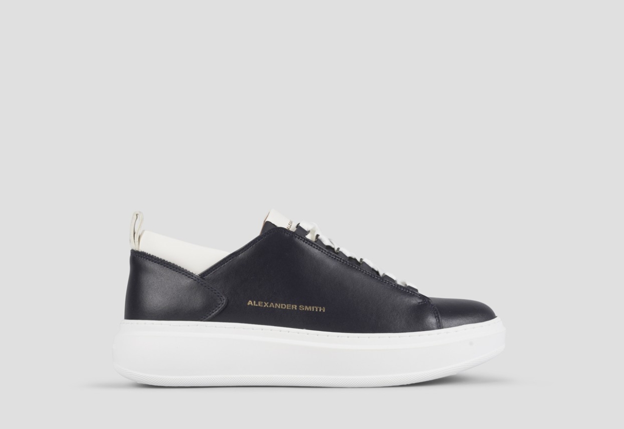 Sneakers Alexander Smith wembley man in blue leather and white details - 1