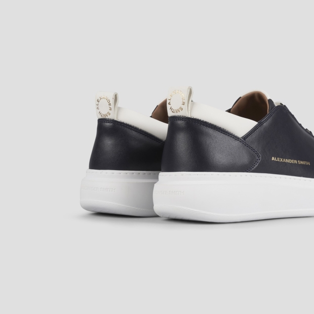 Sneakers Alexander Smith wembley man in blue leather and white details - 4