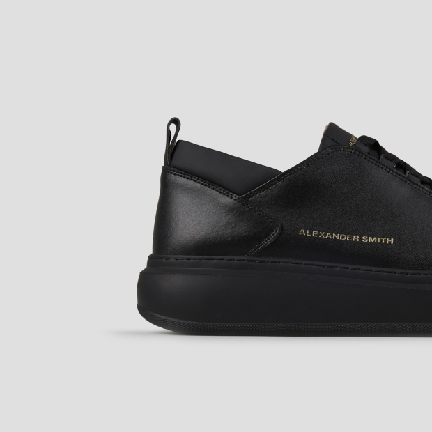 Sneakers Alexander Smith wembley man in smooth black leather and black sole - 2