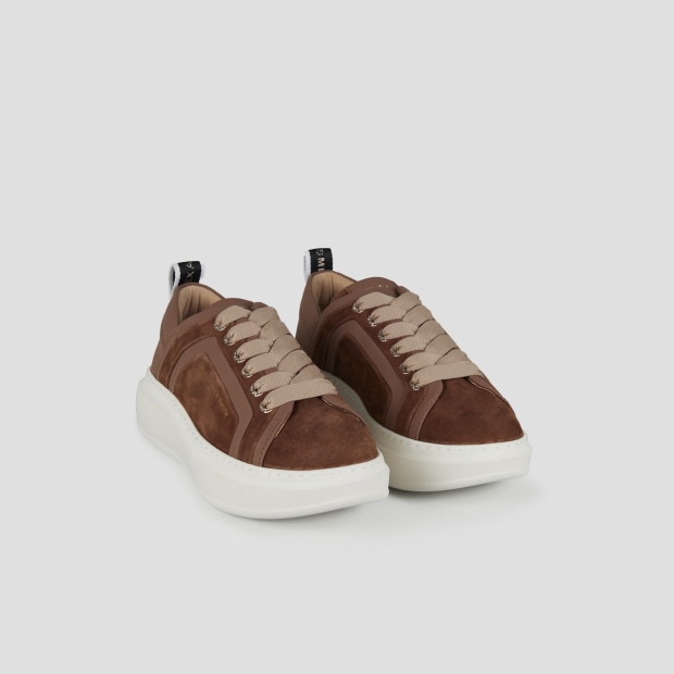 Sneakers Alexander Smith wembley woman in camel suede with leather side ribbing and heel - 3