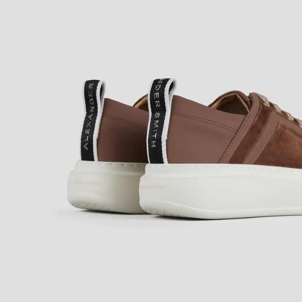 Sneakers Alexander Smith wembley woman in camel suede with leather side ribbing and heel - 4