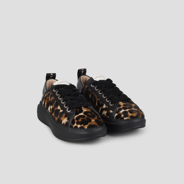 Sneakers Alexander Smith wembley woman in spotted pony with black leather heel and black sole - 3