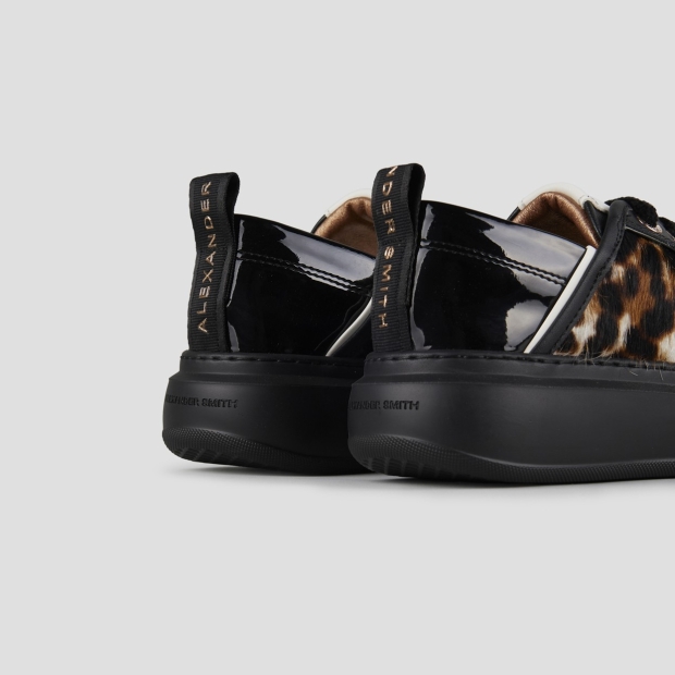 Sneakers Alexander Smith wembley woman in spotted pony with black leather heel and black sole - 4