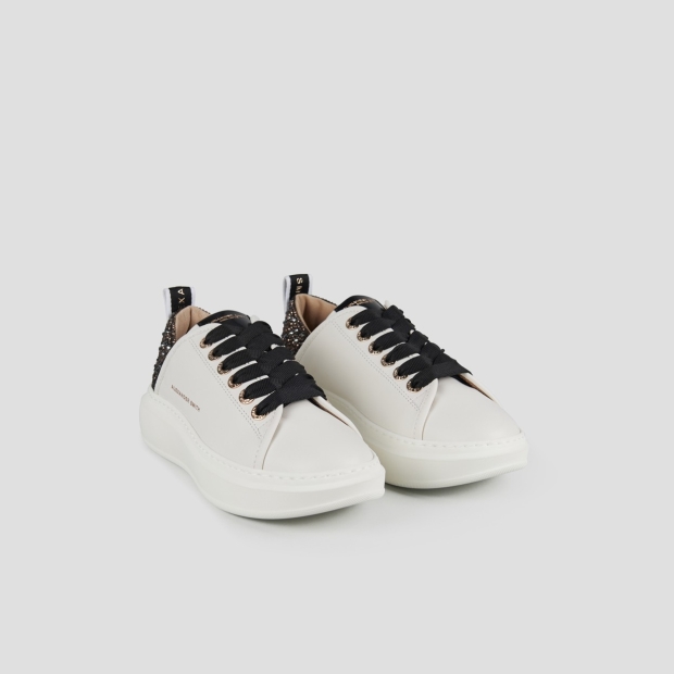 Sneakers Alexander Smith wembley woman in white leather and studded black heel - 3