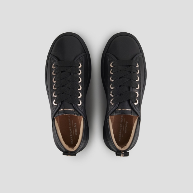 Sneakers Alexander Smith wembley woman in soft black leather and black sole - 5