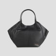 Rachel Large shoulder bag in black tumbled leather