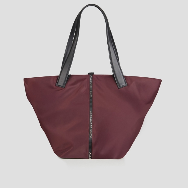 Sneakers Alexander Smith lauren large shoulder bag in bordeaux nylon - 4