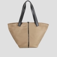 Lauren Large shoulder bag in beige nylon