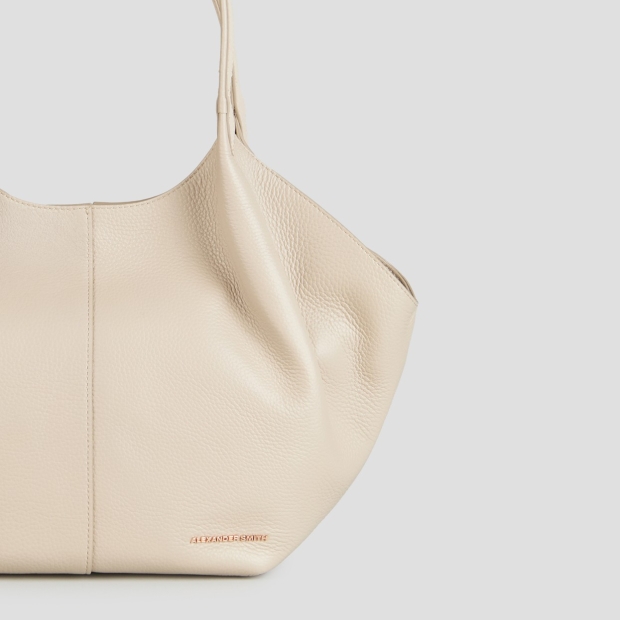 Sneakers Alexander Smith rachel medium shoulder bag in dark ivory tumbled leather - 5