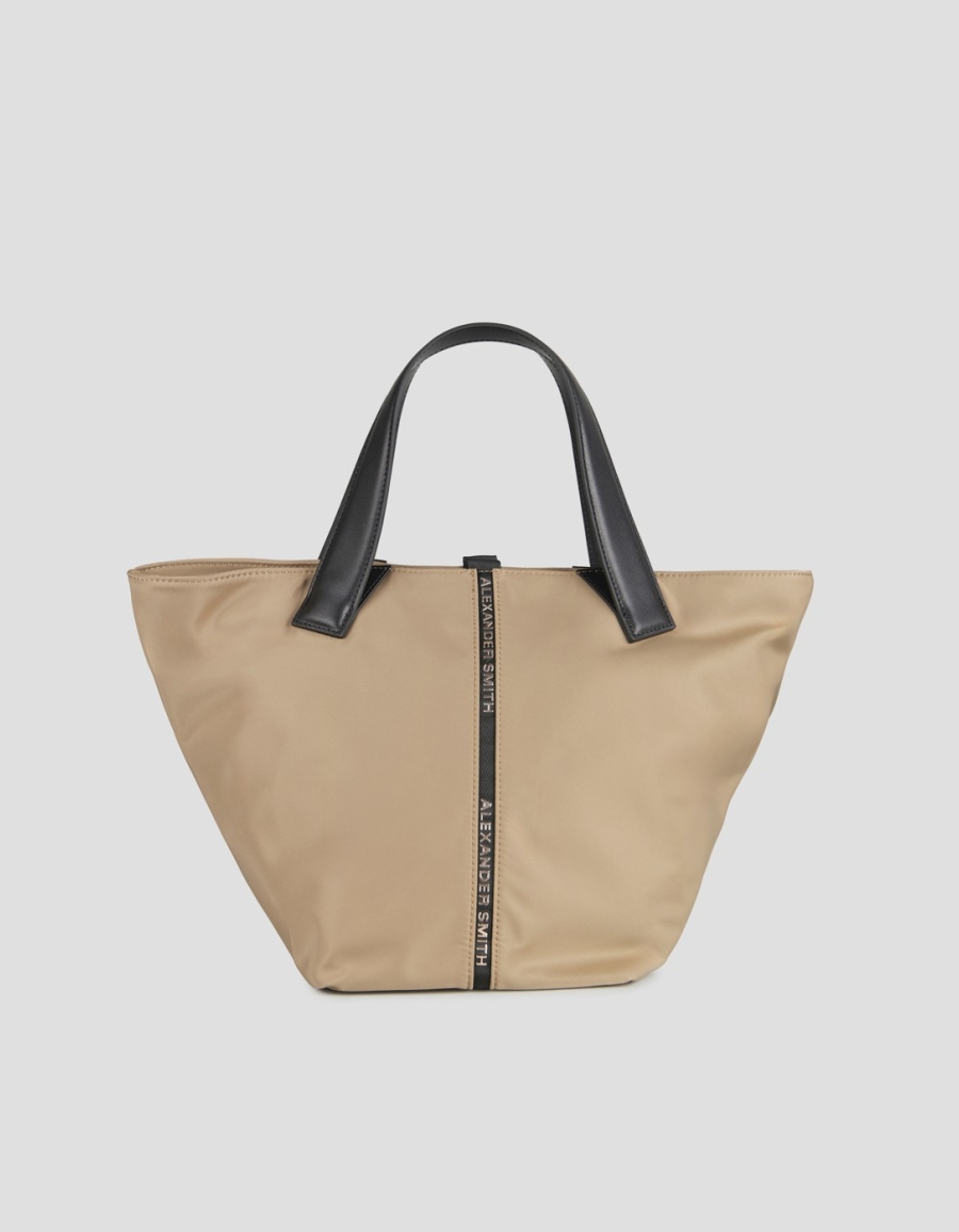 Sneakers Alexander Smith lauren medium handbag with shoulder strap in beige nylon - 1