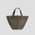 Lauren Medium handbag with shoulder strap in military green nylon