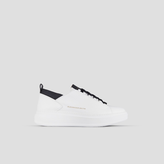 Sneakers Alexander Smith wembley man in smooth white leather and black details - 1