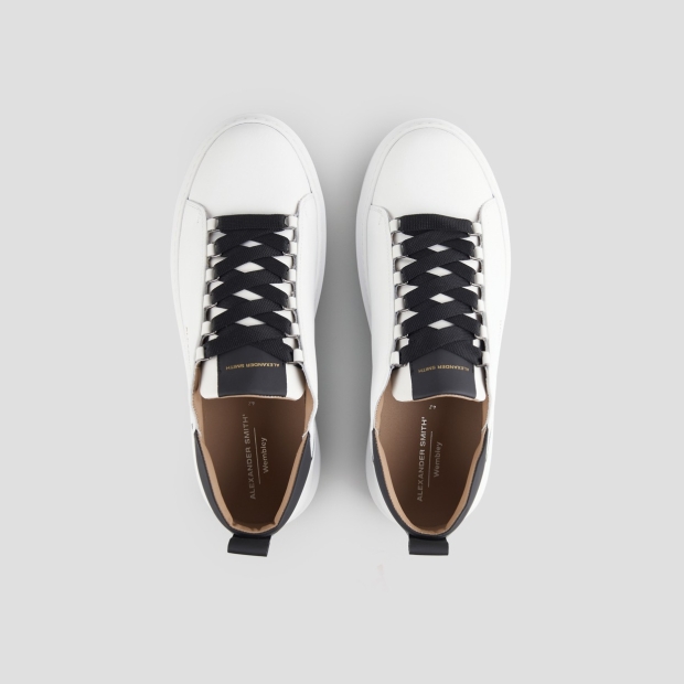Sneakers Alexander Smith wembley man in smooth white leather and black details - 5
