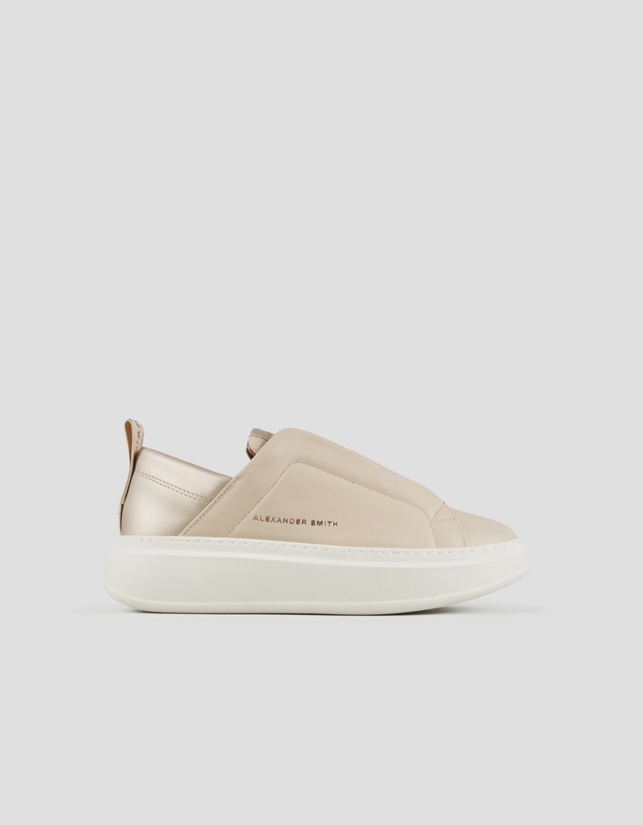 Sneakers Alexander Smith wembley slip-on woman in beige leather - 1