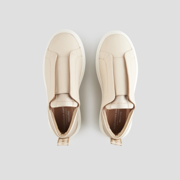 Sneakers Alexander Smith wembley slip-on woman in beige leather - 5