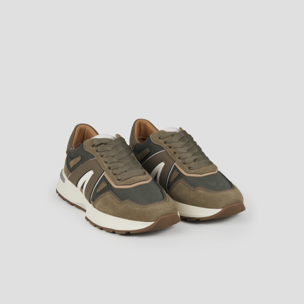 Sneakers Alexander Smith liverpool man in soft green leather and washed nylon - 3