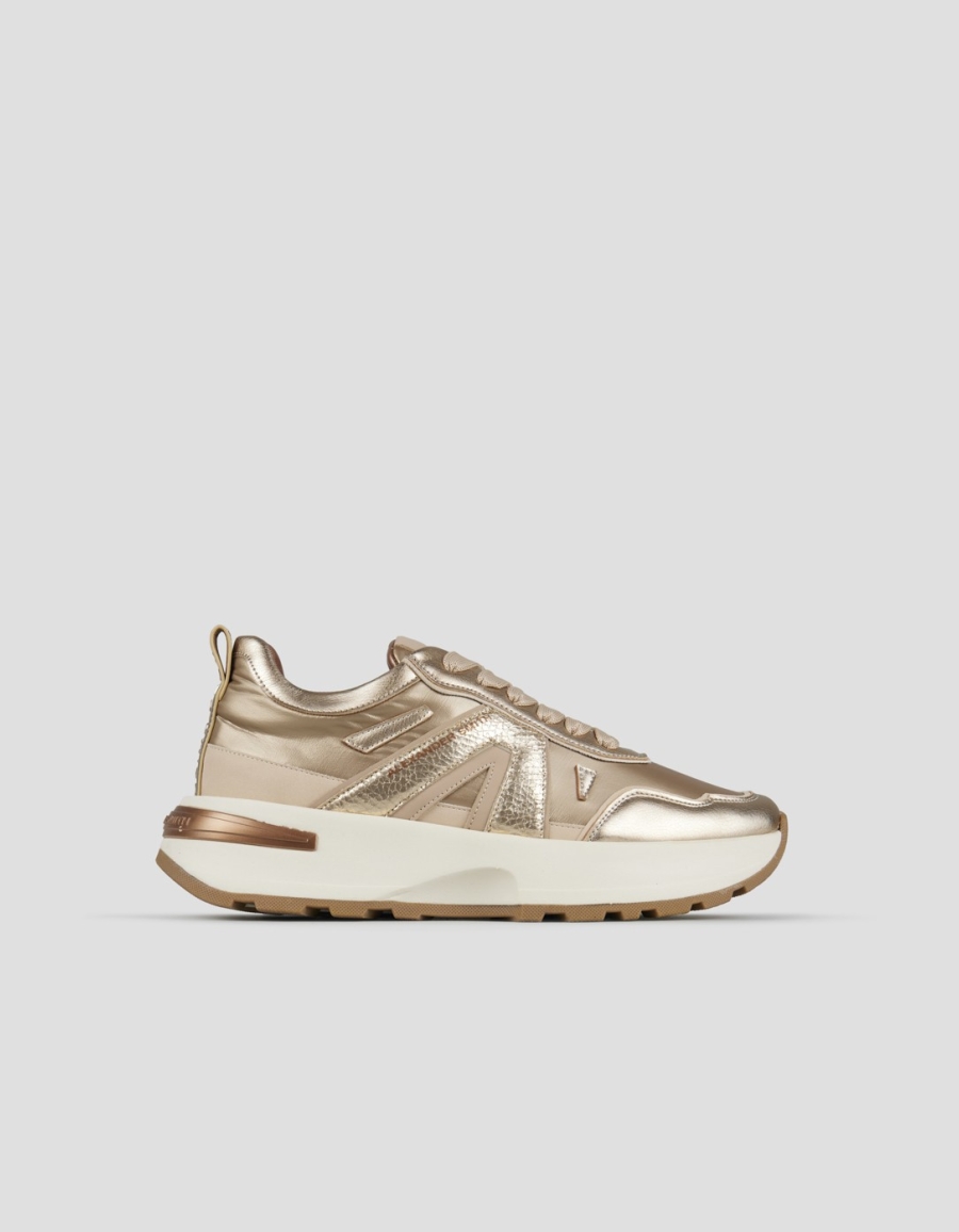 Sneakers Alexander Smith liverpool woman in light gold nylon and laminated - 1