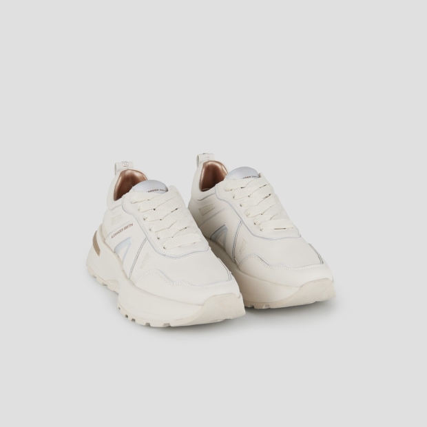 Sneakers Alexander Smith liverpool woman in ivory leather and matte mirror - 4