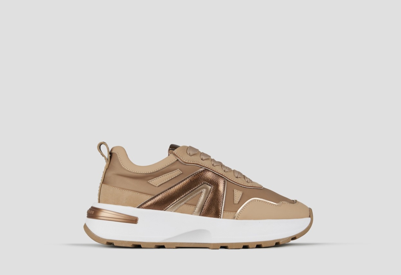 Sneakers Alexander Smith liverpool woman in sand nylon and dusty laminated - 1