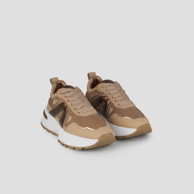 Sneakers Alexander Smith liverpool woman in sand nylon and dusty laminated - 3