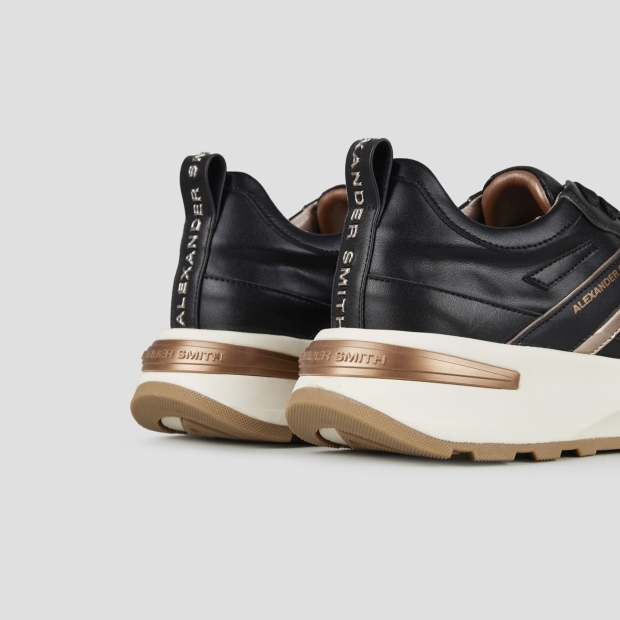 Sneakers Alexander Smith liverpool woman in black leather with glitter side logo - 4