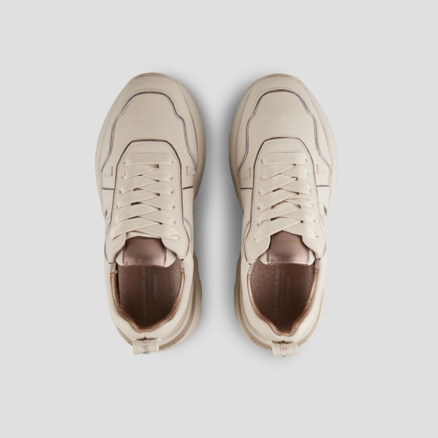 Sneakers Alexander Smith liverpool woman in beige leather and matte mirror - 6