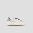 Soho Woman in soft white leather with bronze laminated cracklè heel