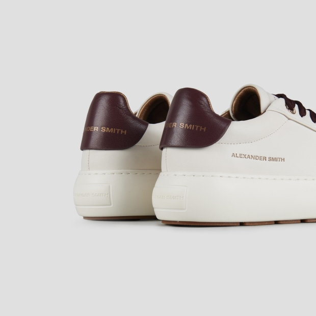 Sneakers Alexander Smith soho woman in soft white leather and bordeaux details - 4