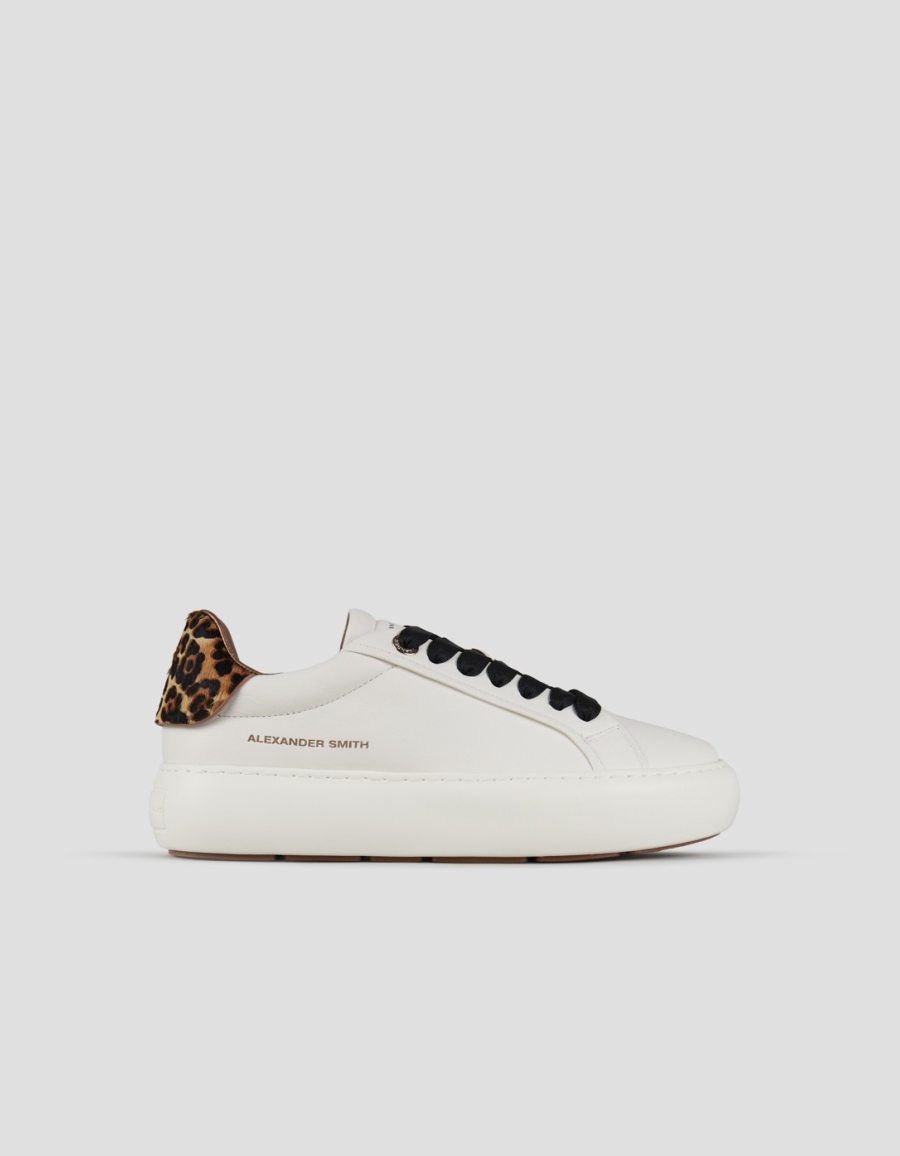 Sneakers Alexander Smith soho woman in soft white leather and spotted pony heel - 1