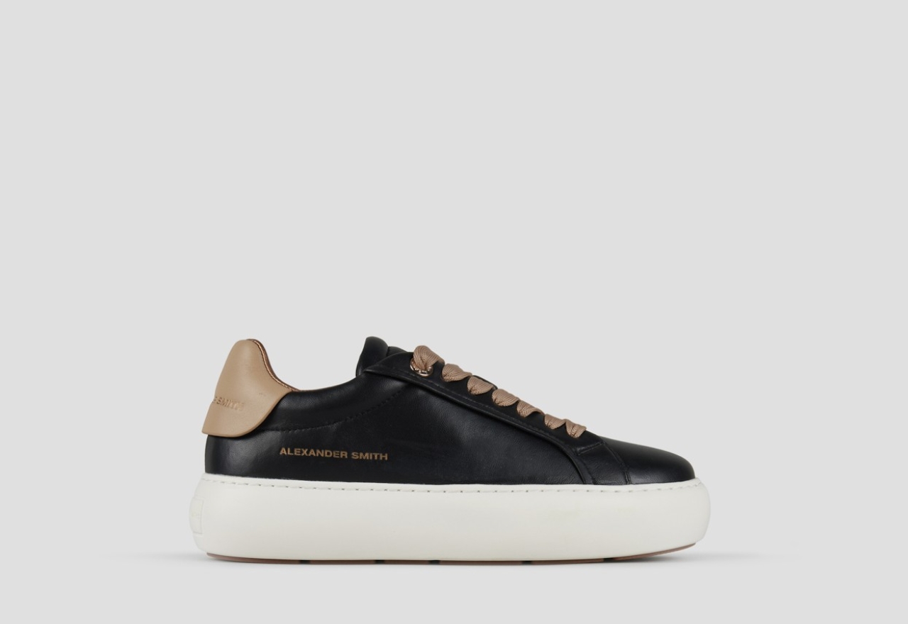 Sneakers Alexander Smith soho woman in soft black leather and beige details - 1