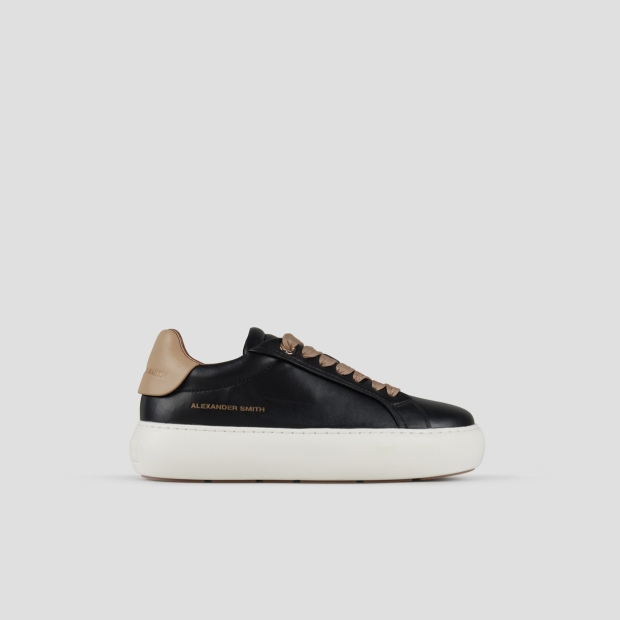 Sneakers Alexander Smith soho woman in soft black leather and beige details - 1