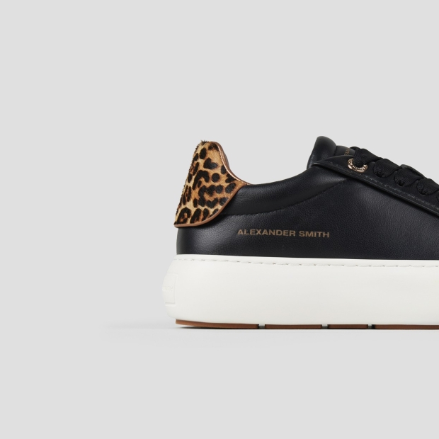 Sneakers Alexander Smith soho woman in soft black leather and spotted pony heel - 2