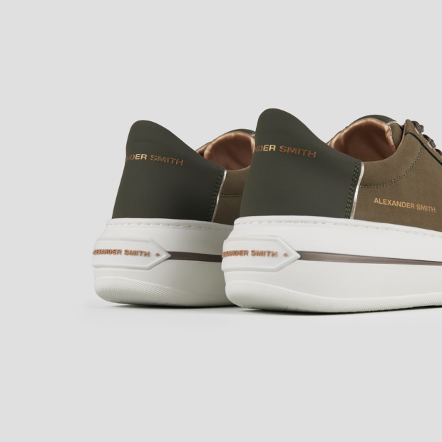 Sneakers Alexander Smith lancaster woman in military green suede and rubberized leather heel - 5