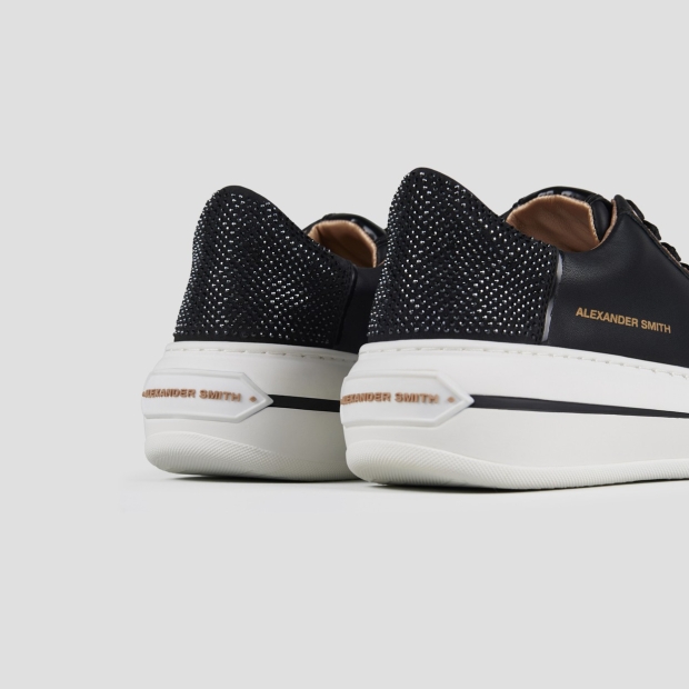 Sneakers Alexander Smith lancaster woman in black leather and heel with microstuds - 4