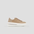 Lancaster Woman in cognac suede and rubberized leather heel