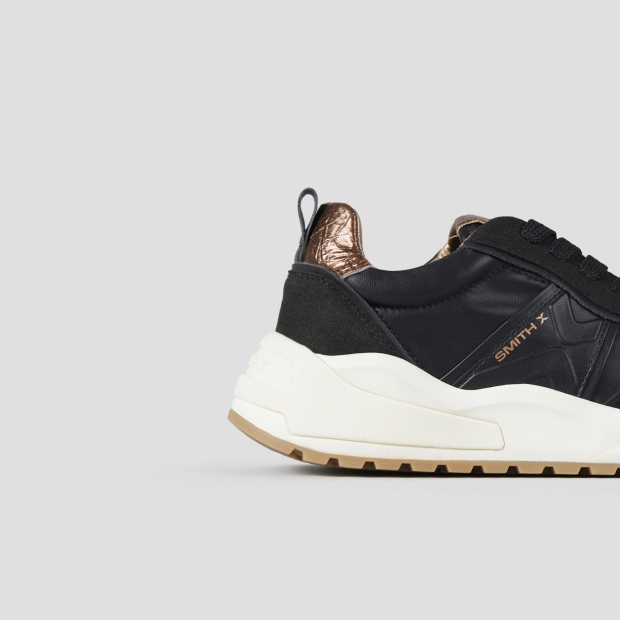 Sneakers Alexander Smith blaze woman in black and suede with copper laminated heel - 2