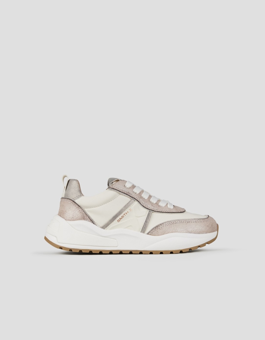 Sneakers Alexander Smith blaze woman in ivory and bronze cracklè details - 1