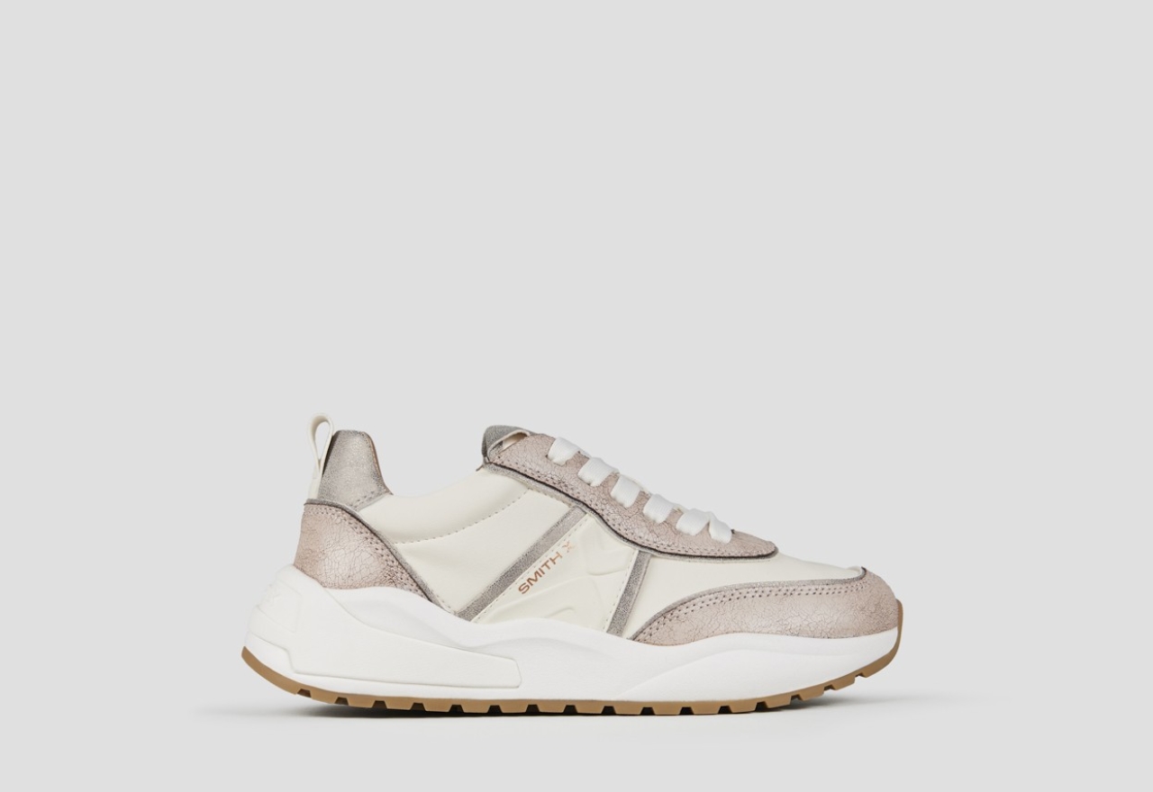 Sneakers Alexander Smith blaze woman in ivory and bronze cracklè details - 1