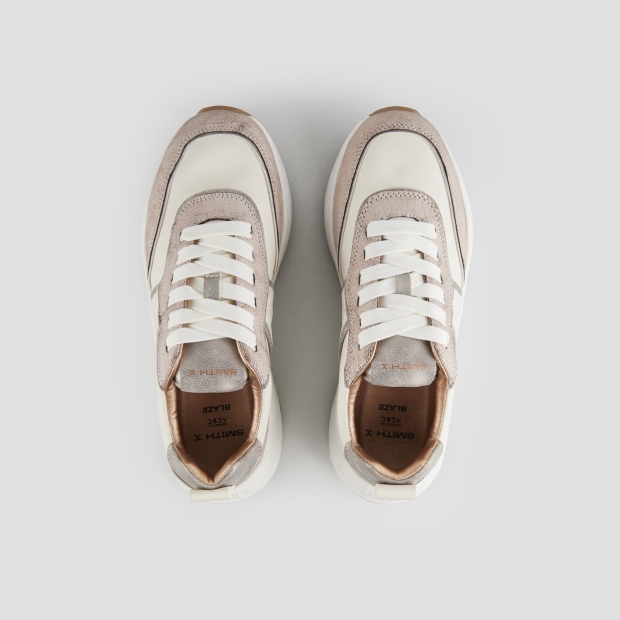Sneakers Alexander Smith blaze woman in ivory and bronze cracklè details - 6