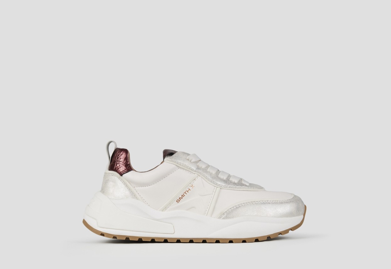 Sneakers Alexander Smith blaze woman in ivory and bordeaux laminated heel - 1