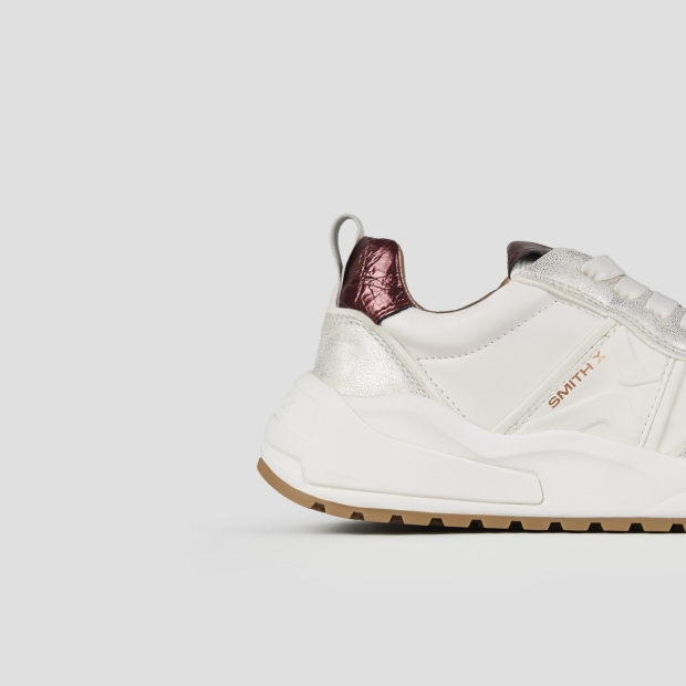 Sneakers Alexander Smith blaze woman in ivory and bordeaux laminated heel - 2