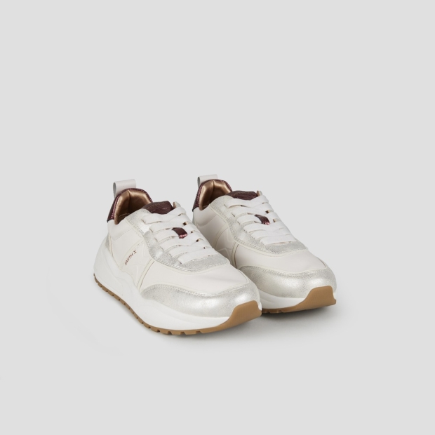 Sneakers Alexander Smith blaze woman in ivory and bordeaux laminated heel - 3