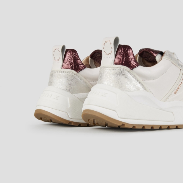 Sneakers Alexander Smith blaze woman in ivory and bordeaux laminated heel - 4