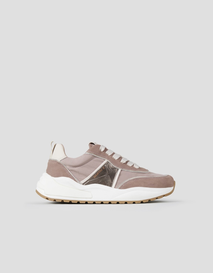 Sneakers Alexander Smith blaze woman in rose nylon and bronze laminated details - 1