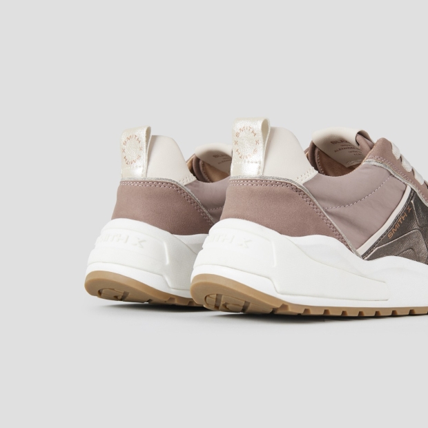 Sneakers Alexander Smith blaze woman in rose nylon and bronze laminated details - 4