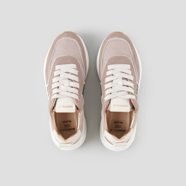 Sneakers Alexander Smith blaze woman in rose nylon and bronze laminated details - 5