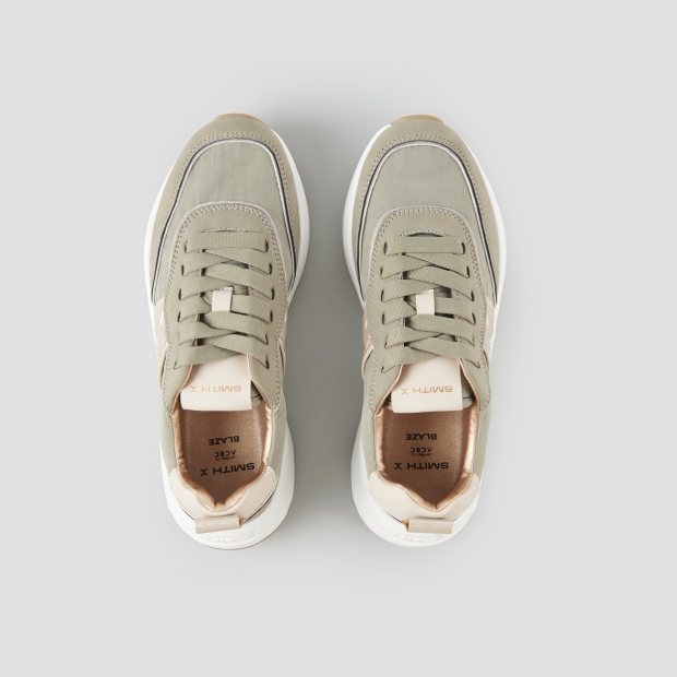 Sneakers Alexander Smith blaze woman in green nylon and silver laminated details - 5