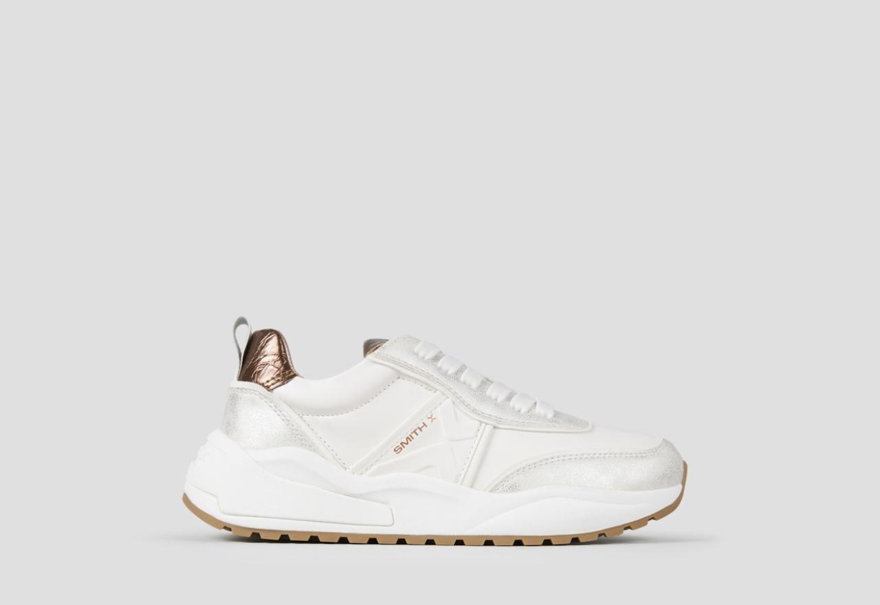 Sneakers Alexander Smith blaze woman in ivory and bronze laminated heel - 1