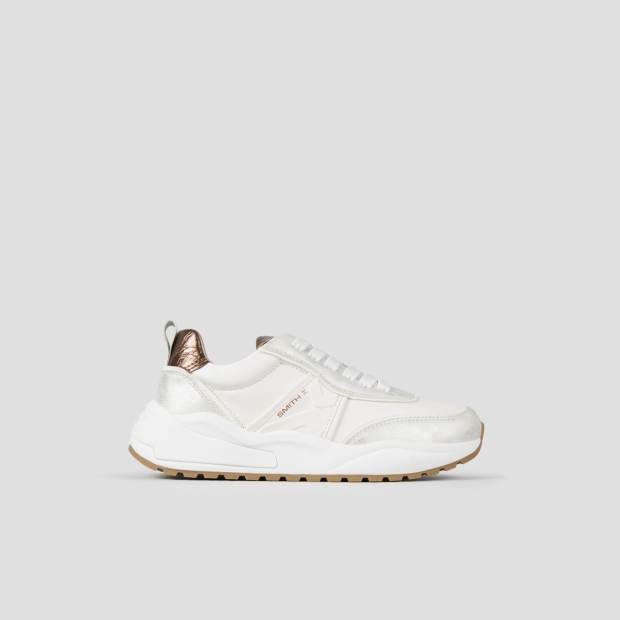 Sneakers Alexander Smith blaze woman in ivory and bronze laminated heel - 1