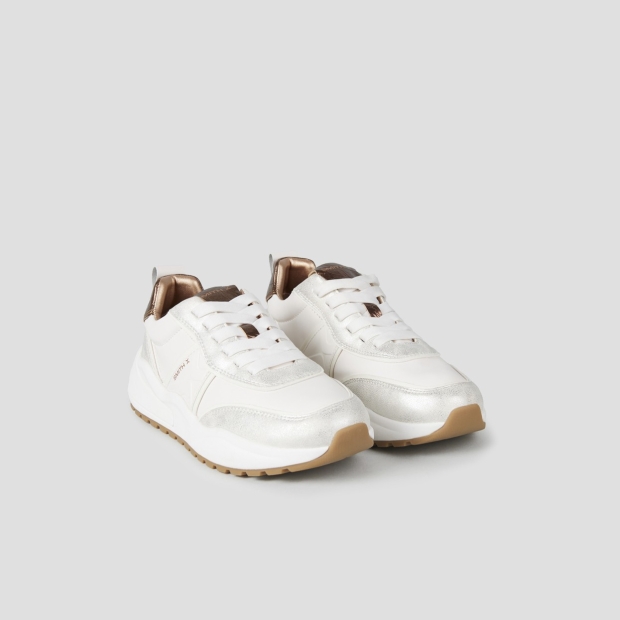 Sneakers Alexander Smith blaze woman in ivory and bronze laminated heel - 4